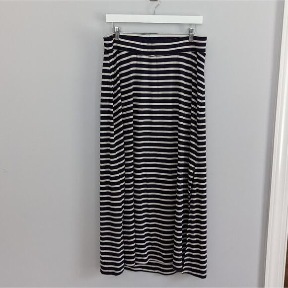 Motherhood Maternity Navy Stripe Maxi Large Skirt - Picture 1 of 5